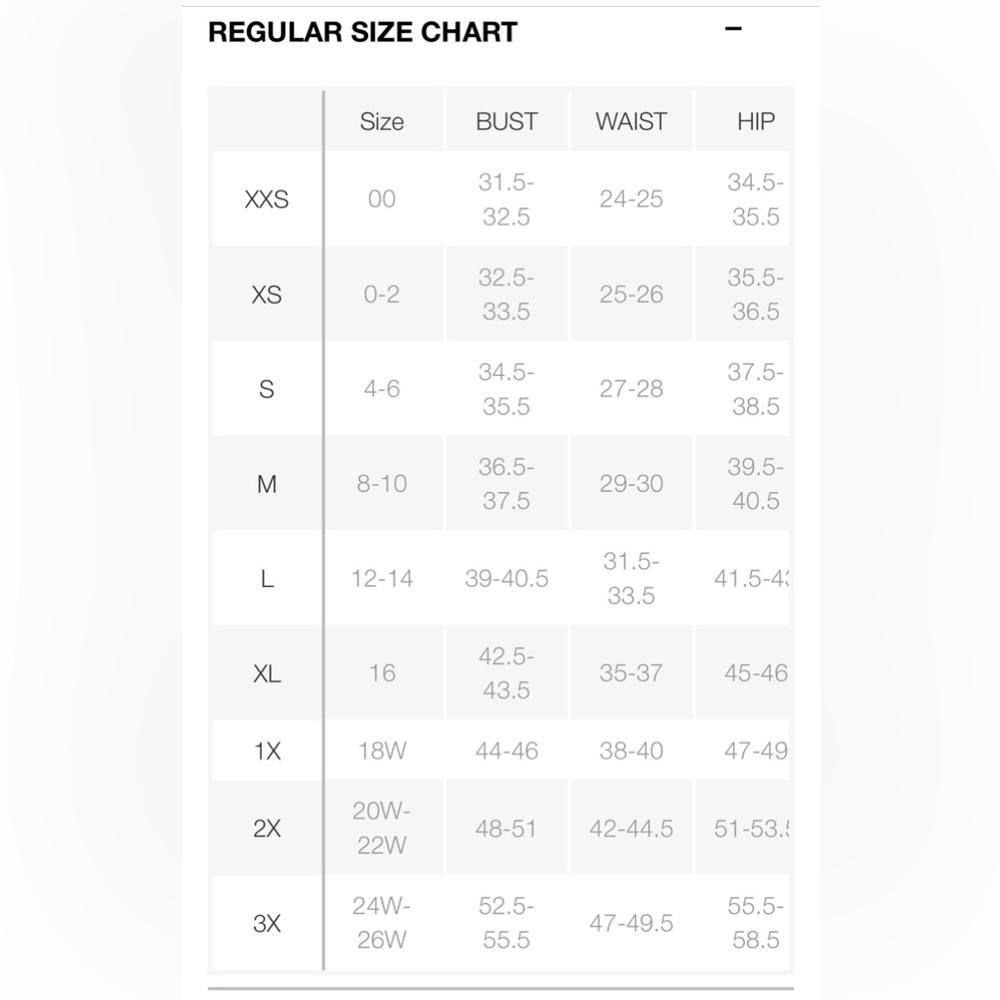 Athleta Size Guide